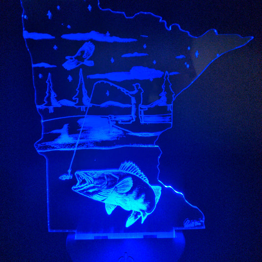 Walleye boat Fishing (mini LED)