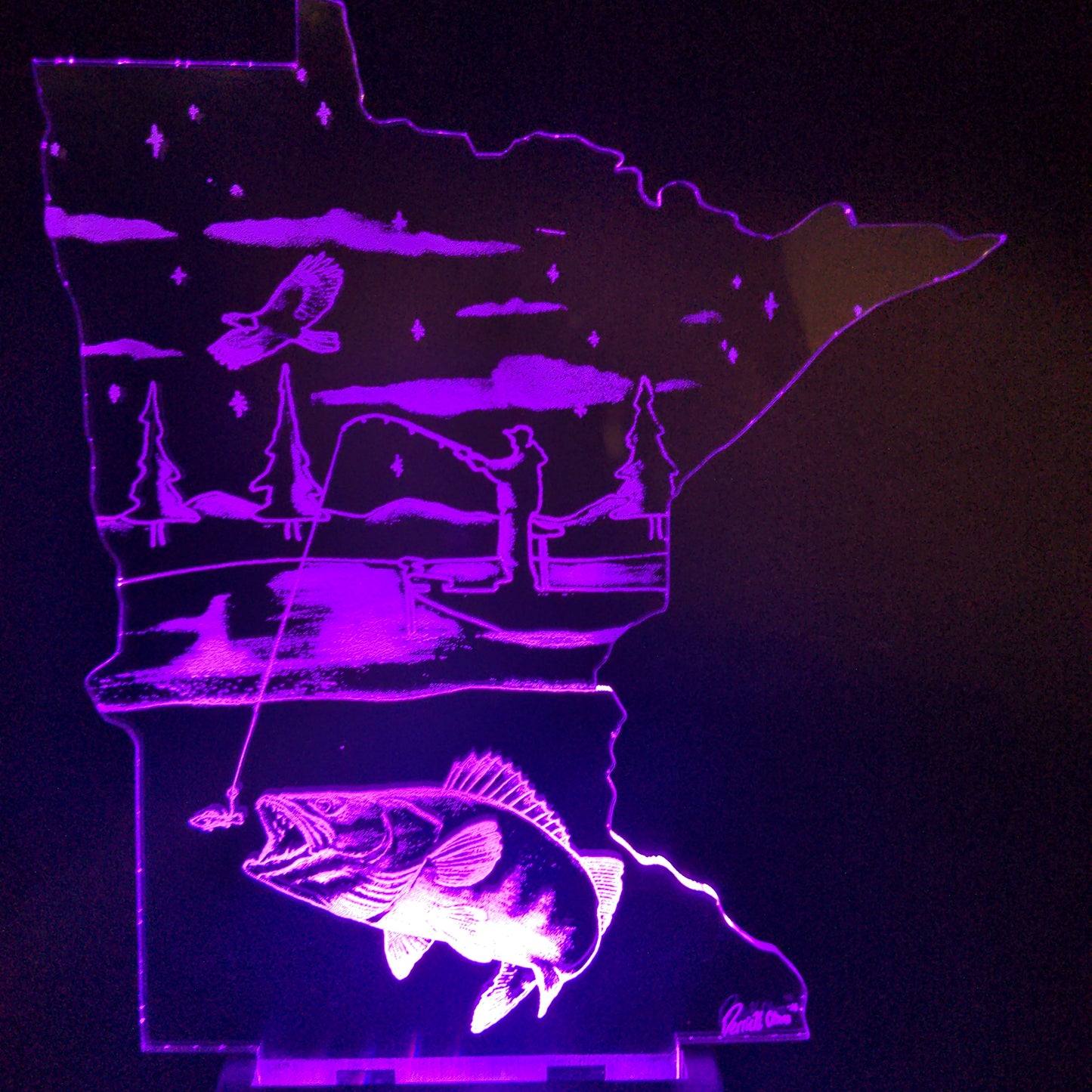 Walleye boat Fishing (mini LED)