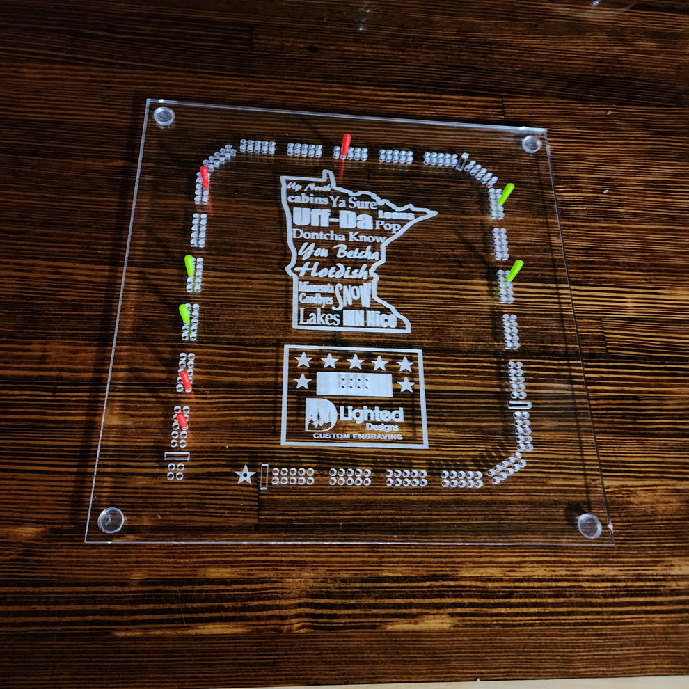 MN quotes cribbage board – D-Lighted Designs